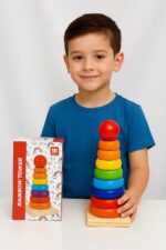 🎨 RAINBOW TOWER TOY – বাচ্চাদের জন্য রঙিন খেলা! 🌈