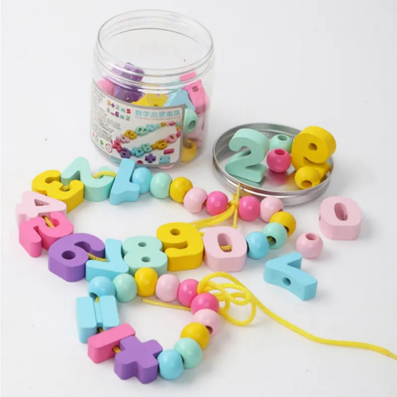 Wooden Number Beads